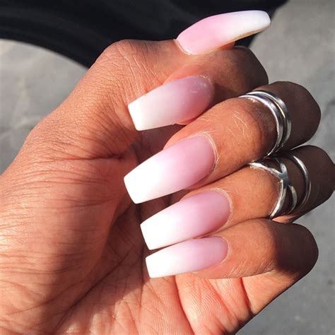 coffin nails pink and white